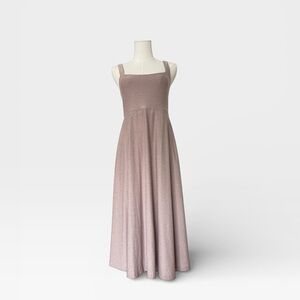 Beyond Yoga Midi Dress | Medium | Mauve | Square Neck | Pockets | Stretchy
